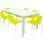 table agatha + chaise petite jaune