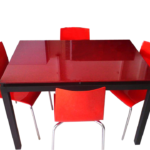 table agatha + chaise zip rouge