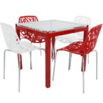 table agatha rouge + chaise jungle