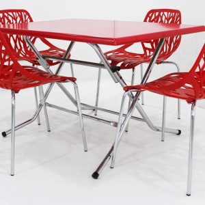 Table pliante 110x70cm avec 4 chaises