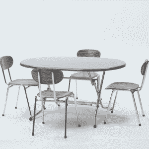 Table Pliante RABATTABLE Ovale plus 4 Chaises CHYM