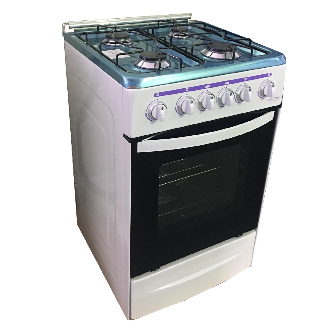 Cuisinière à Gaz AUXSTAR 4 Feux 50 cm Blanc tunisie