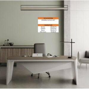 ENSEMBLE BUREAU LOFT (bureau+elément+retour+table basse)