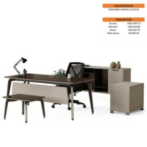 ENSEMBLE BUREAU EVOLVE (bureau+elément+retour+table basse)